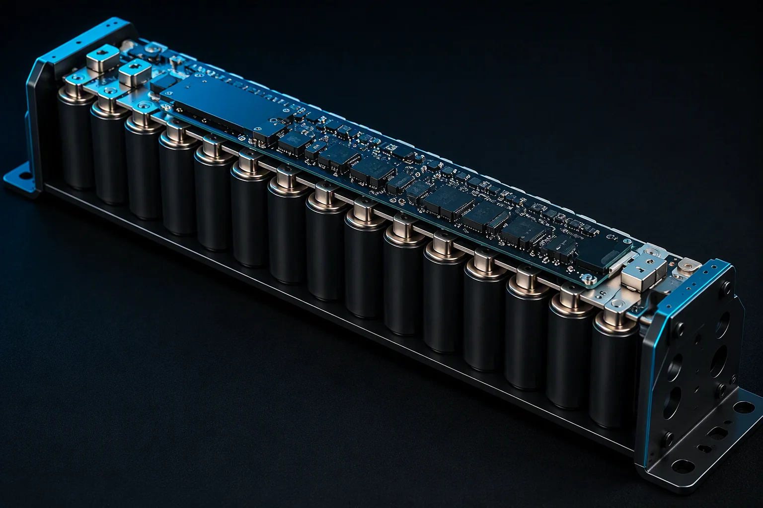 RackBridge 48V supercapacitor module with welded nickel busbars