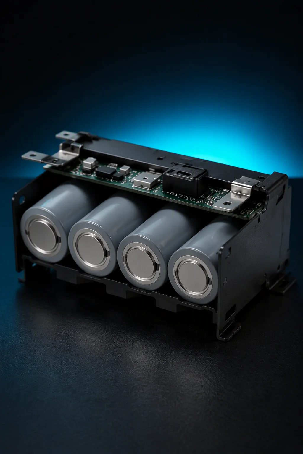 Compact 12V supercapacitor backup module inside a comms cabinet